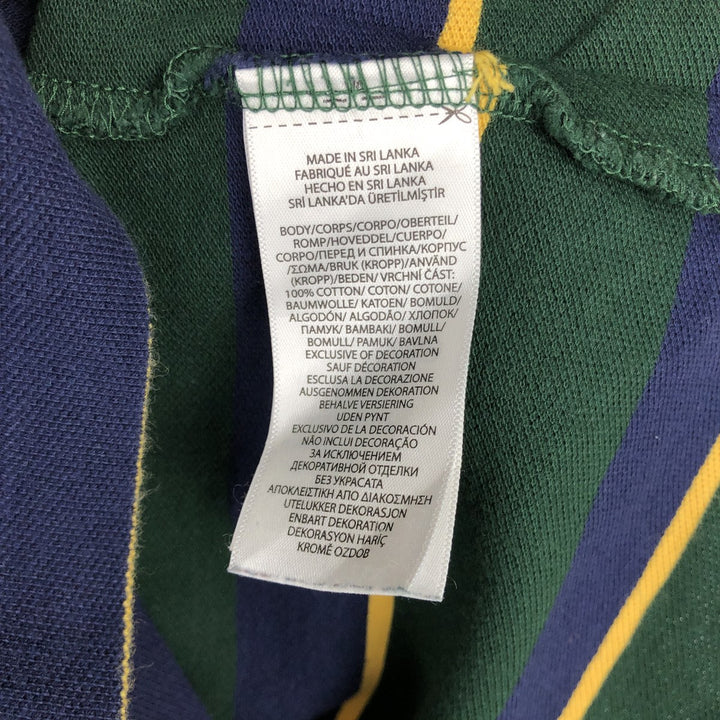 Ralph Lauren POLO RALPH LAUREN CUSTOM SLIM FIT Multi-stripe Short-Sleeve Polo Shirt (Men's Size M) cotton green type Vintage Second Hand