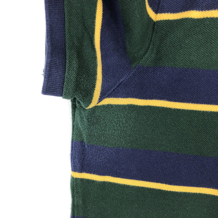 Ralph Lauren POLO RALPH LAUREN CUSTOM SLIM FIT Multi-stripe Short-Sleeve Polo Shirt (Men's Size M) cotton green type Vintage Second Hand
