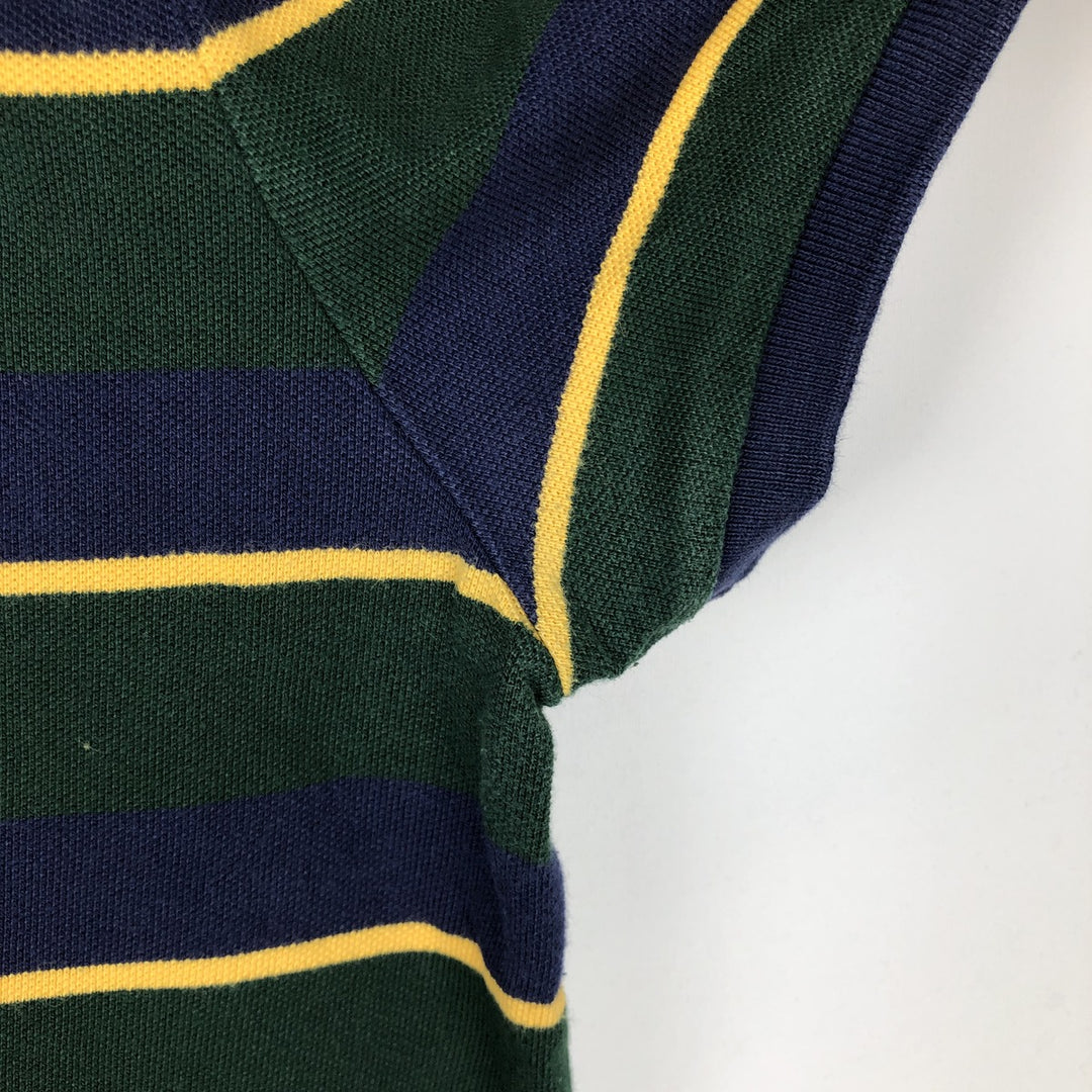 Ralph Lauren POLO RALPH LAUREN CUSTOM SLIM FIT Multi-stripe Short-Sleeve Polo Shirt (Men's Size M) cotton green type Vintage Second Hand