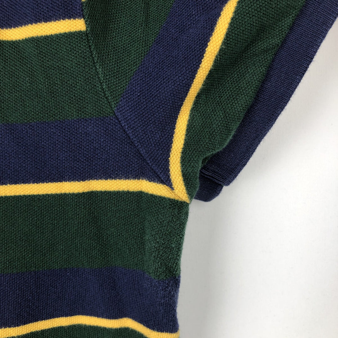 Ralph Lauren POLO RALPH LAUREN CUSTOM SLIM FIT Multi-stripe Short-Sleeve Polo Shirt (Men's Size M) cotton green type Vintage Second Hand