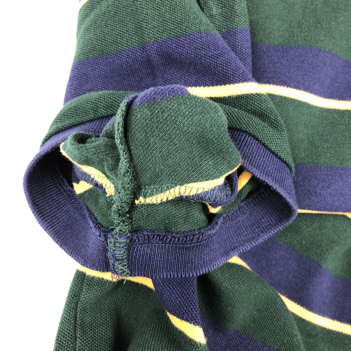 Ralph Lauren POLO RALPH LAUREN CUSTOM SLIM FIT Multi-stripe Short-Sleeve Polo Shirt (Men's Size M) cotton green type Vintage Second Hand