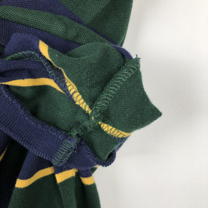 Ralph Lauren POLO RALPH LAUREN CUSTOM SLIM FIT Multi-stripe Short-Sleeve Polo Shirt (Men's Size M) cotton green type Vintage Second Hand