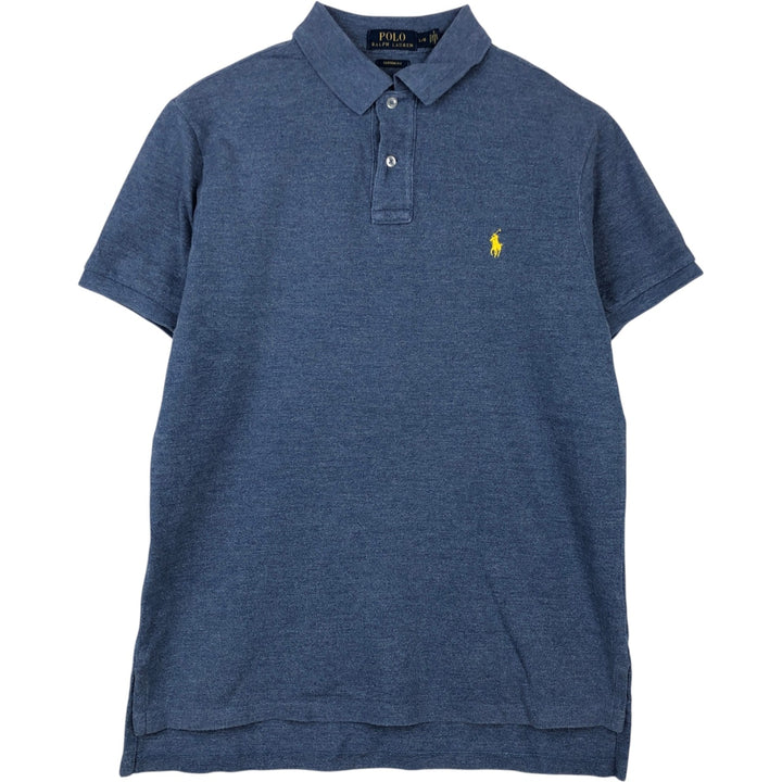 Ralph Lauren POLO RALPH LAUREN CUSTOM FIT short sleeve polo shirt men's size L cotton Blue type light blue Vintage Second Hand