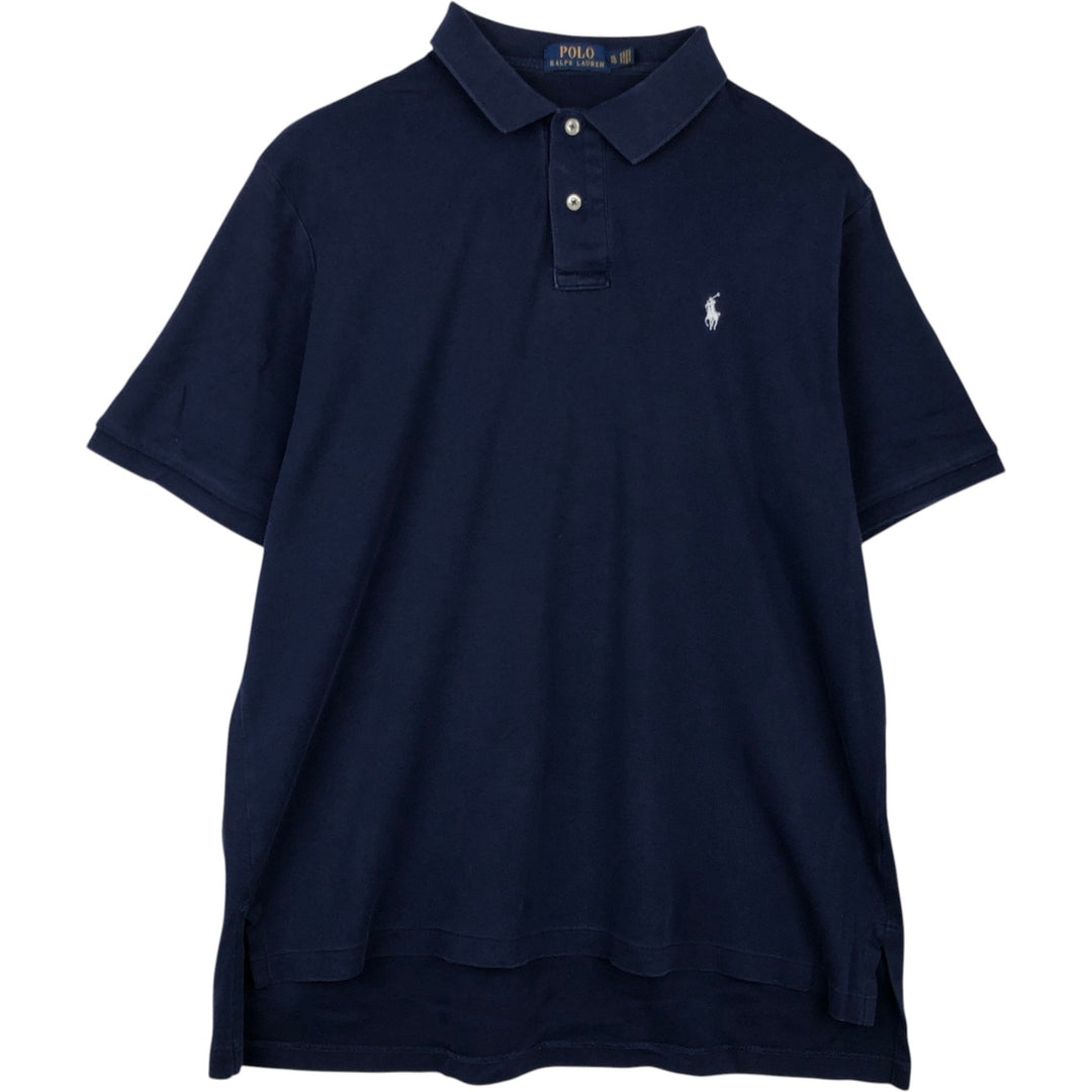 Ralph Lauren POLO RALPH LAUREN short sleeve polo shirt men's XL equivalent unclear navy blue type Vintage Second Hand