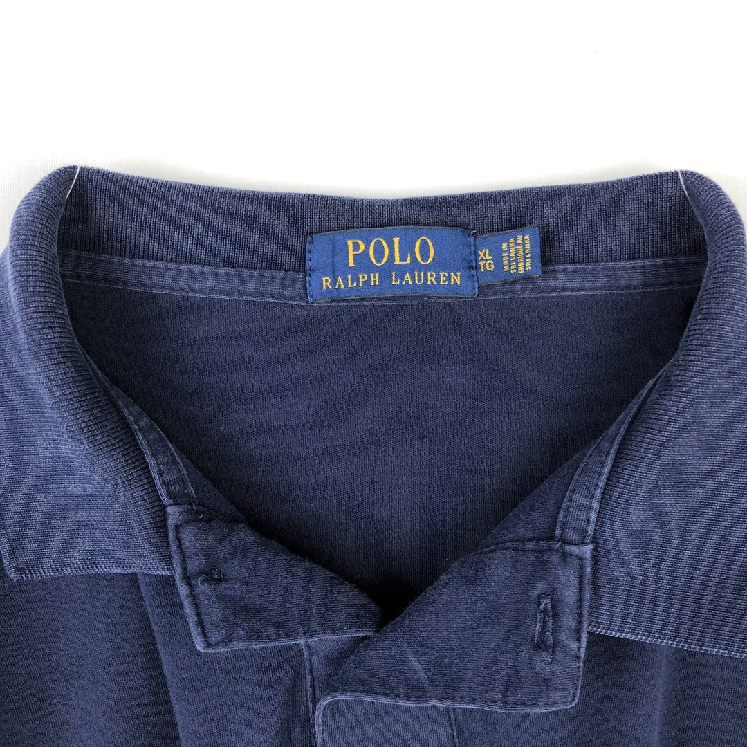 Ralph Lauren POLO RALPH LAUREN short sleeve polo shirt men's XL equivalent unclear navy blue type Vintage Second Hand
