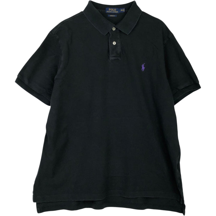 Ralph Lauren POLO RALPH LAUREN CUSTOM FIT short sleeve polo shirt men's XXL equivalent cotton black type Vintage Second Hand