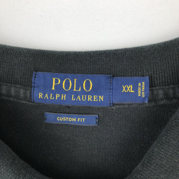 Ralph Lauren POLO RALPH LAUREN CUSTOM FIT short sleeve polo shirt men's XXL equivalent cotton black type Vintage Second Hand