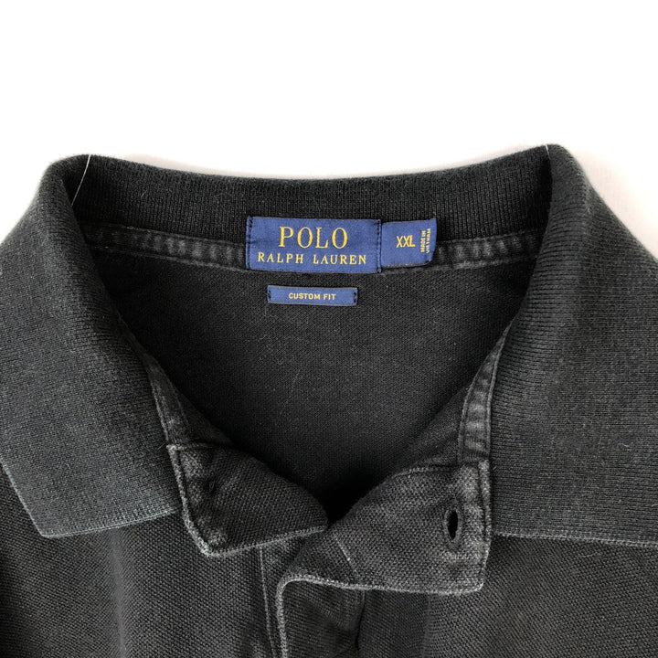 Ralph Lauren POLO RALPH LAUREN CUSTOM FIT short sleeve polo shirt men's XXL equivalent cotton black type Vintage Second Hand