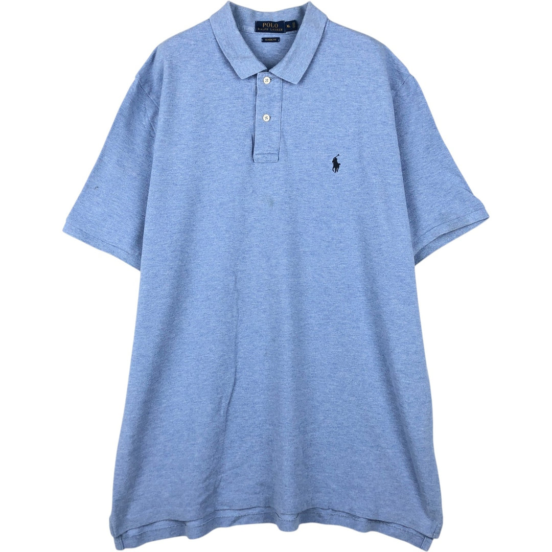 Ralph Lauren POLO RALPH LAUREN CLASSIC FIT short sleeve polo shirt men's XL equivalent cotton Blue type light blue Vintage Second Hand