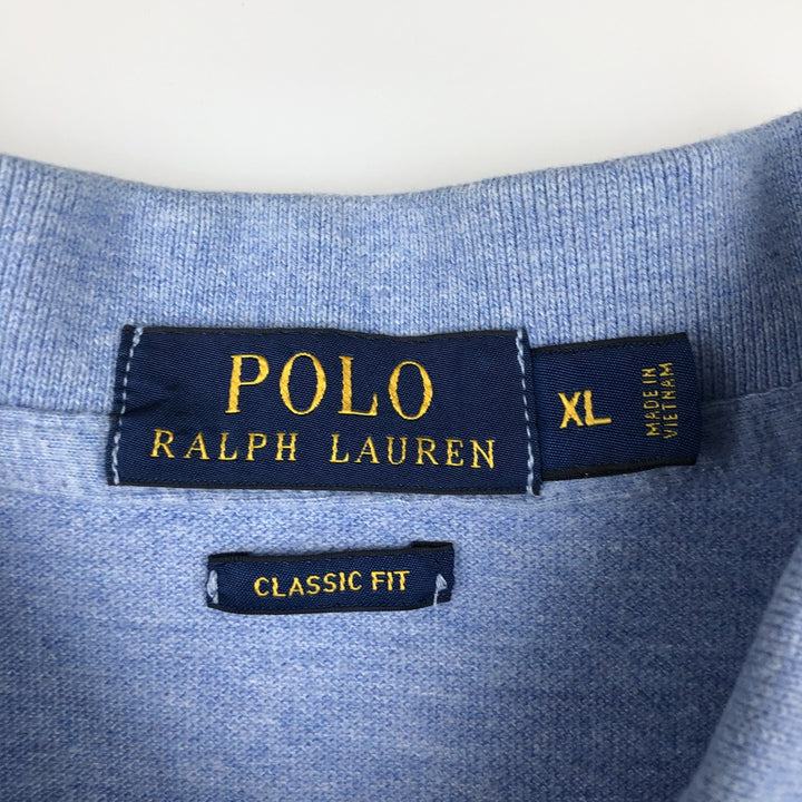 Ralph Lauren POLO RALPH LAUREN CLASSIC FIT short sleeve polo shirt men's XL equivalent cotton Blue type light blue Vintage Second Hand
