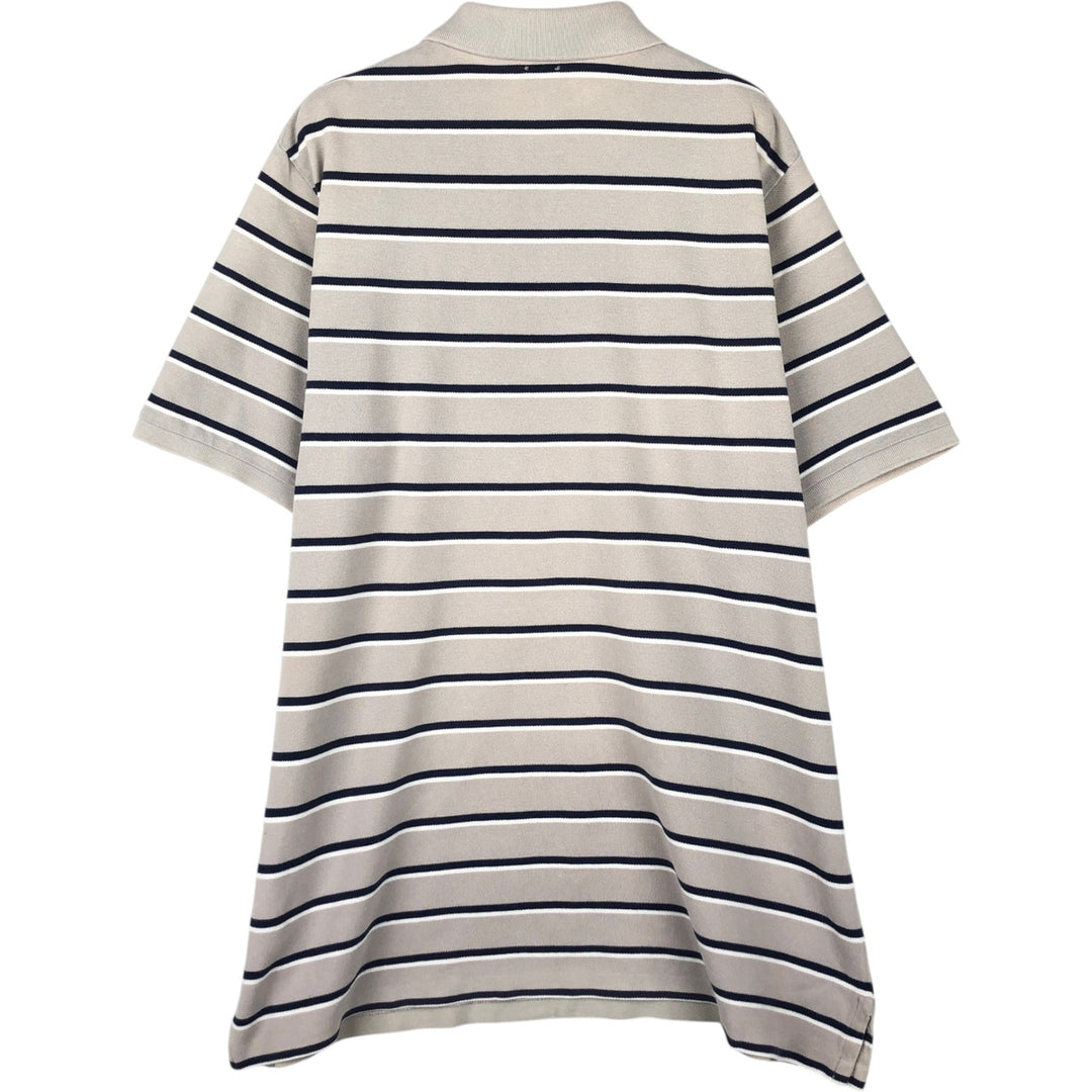 Ralph Lauren POLO RALPH LAUREN CLASSIC FIT Multi-stripe Short-Sleeve Polo Shirt, Men's Size L (approx.) cotton Beige type Vintage Second Hand