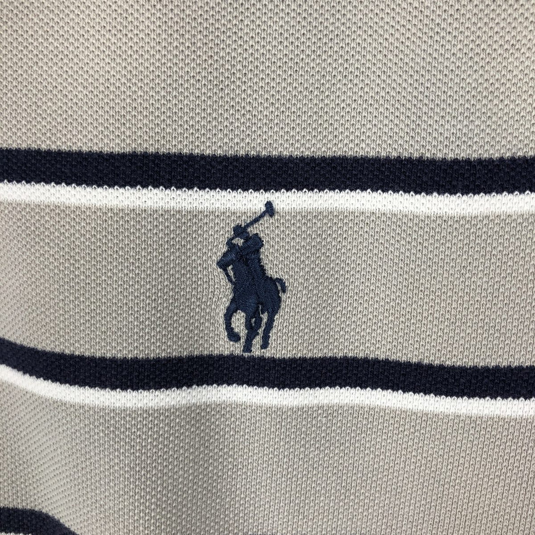 Ralph Lauren POLO RALPH LAUREN CLASSIC FIT Multi-stripe Short-Sleeve Polo Shirt, Men's Size L (approx.) cotton Beige type Vintage Second Hand