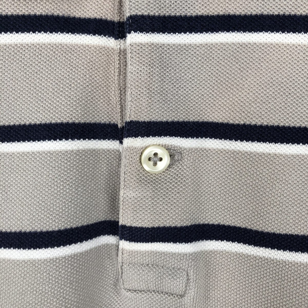 Ralph Lauren POLO RALPH LAUREN CLASSIC FIT Multi-stripe Short-Sleeve Polo Shirt, Men's Size L (approx.) cotton Beige type Vintage Second Hand