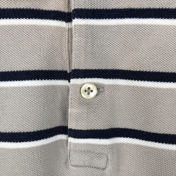 Ralph Lauren POLO RALPH LAUREN CLASSIC FIT Multi-stripe Short-Sleeve Polo Shirt, Men's Size L (approx.) cotton Beige type Vintage Second Hand