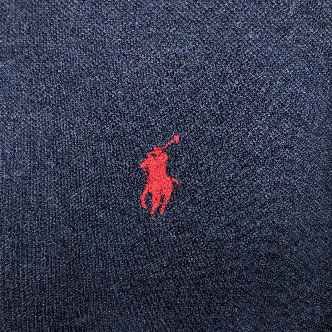 Ralph Lauren POLO RALPH LAUREN CUSTOM SLIM FIT short sleeve polo shirt men's size M unclear navy blue type Vintage Second Hand