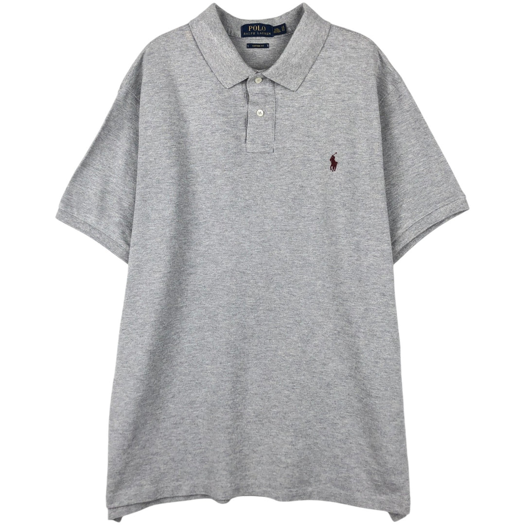 Ralph Lauren POLO RALPH LAUREN CUSTOM FIT short sleeve polo shirt men's XXL equivalent cotton gray type Vintage Second Hand