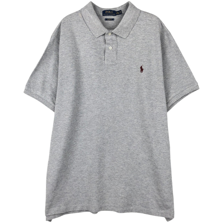 Ralph Lauren POLO RALPH LAUREN CUSTOM FIT short sleeve polo shirt men's XXL equivalent cotton gray type Vintage Second Hand