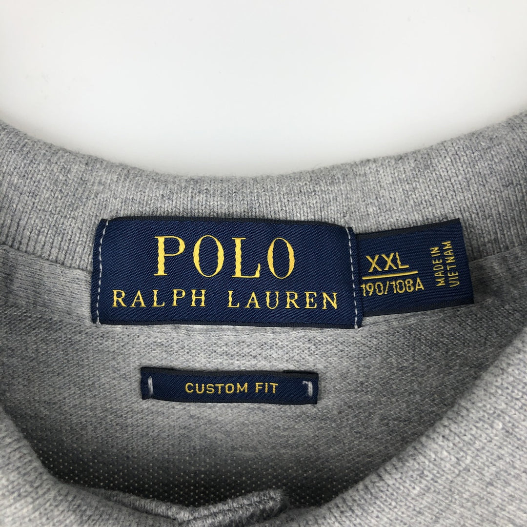 Ralph Lauren POLO RALPH LAUREN CUSTOM FIT short sleeve polo shirt men's XXL equivalent cotton gray type Vintage Second Hand