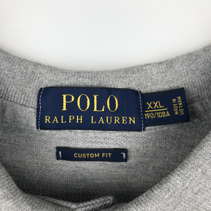 Ralph Lauren POLO RALPH LAUREN CUSTOM FIT short sleeve polo shirt men's XXL equivalent cotton gray type Vintage Second Hand