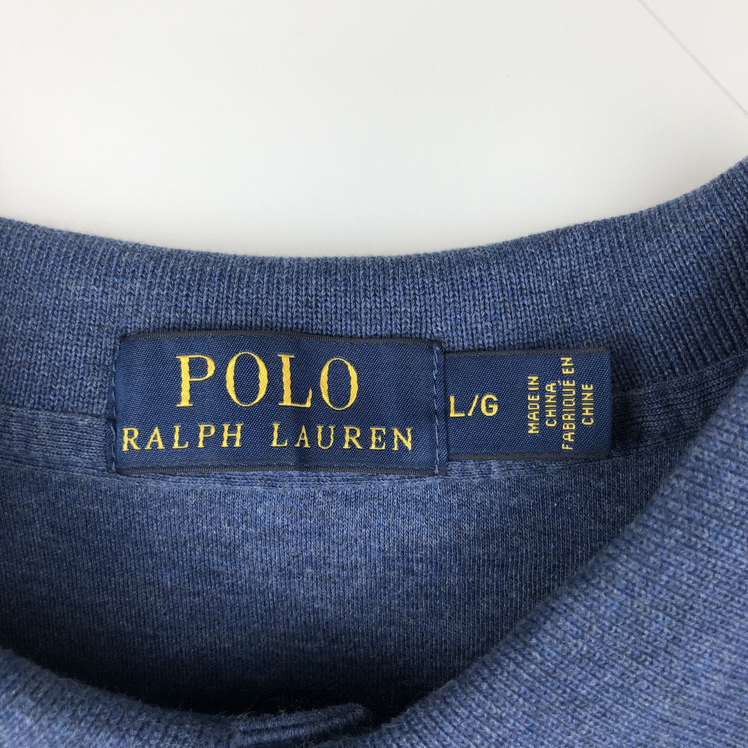 Ralph Lauren POLO RALPH LAUREN short sleeve polo shirt men's size L cotton Blue type light blue Vintage Second Hand