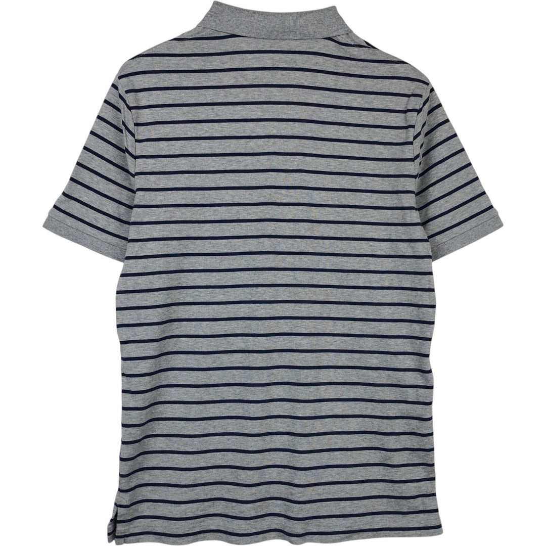 Ralph Lauren POLO RALPH LAUREN CLASSIC FIT short sleeve striped polo shirt men's M size cotton gray type Vintage Second Hand