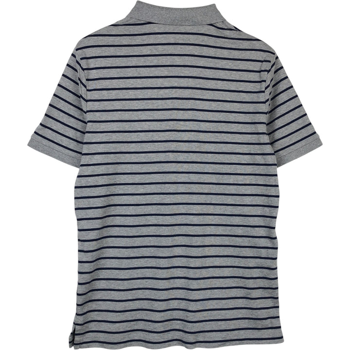 Ralph Lauren POLO RALPH LAUREN CLASSIC FIT short sleeve striped polo shirt men's M size cotton gray type Vintage Second Hand