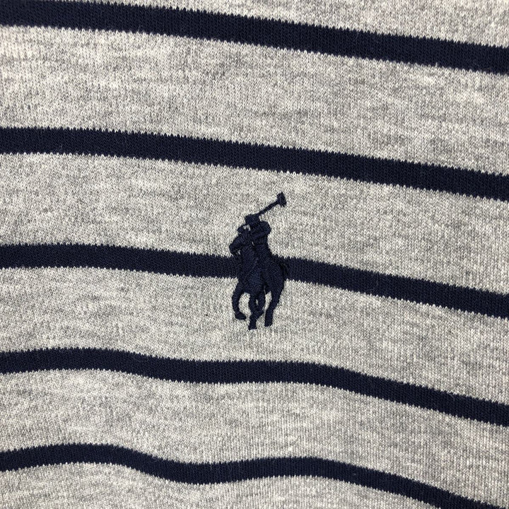 Ralph Lauren POLO RALPH LAUREN CLASSIC FIT short sleeve striped polo shirt men's M size cotton gray type Vintage Second Hand