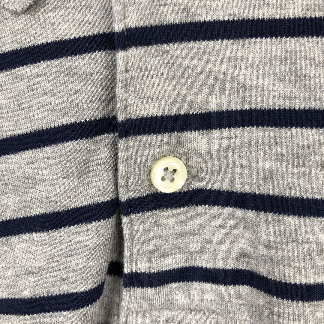 Ralph Lauren POLO RALPH LAUREN CLASSIC FIT short sleeve striped polo shirt men's M size cotton gray type Vintage Second Hand