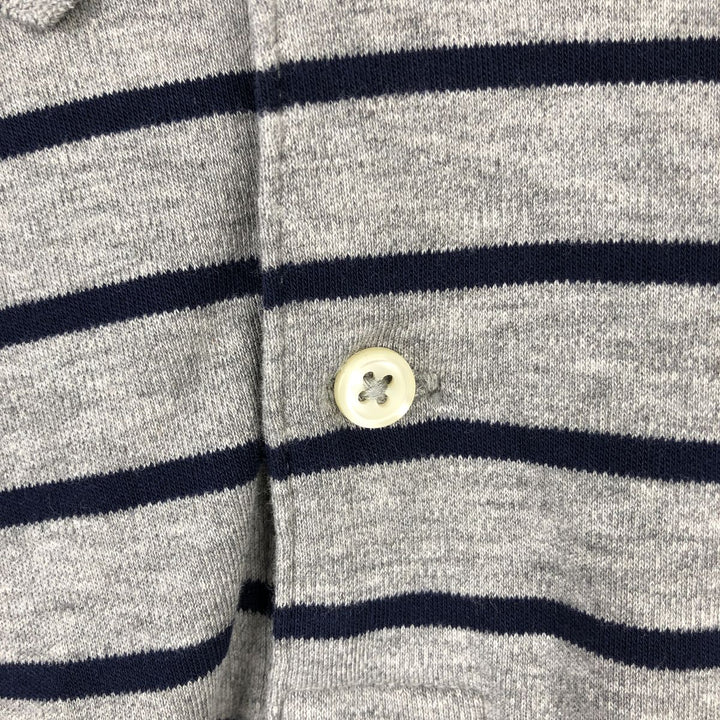 Ralph Lauren POLO RALPH LAUREN CLASSIC FIT short sleeve striped polo shirt men's M size cotton gray type Vintage Second Hand