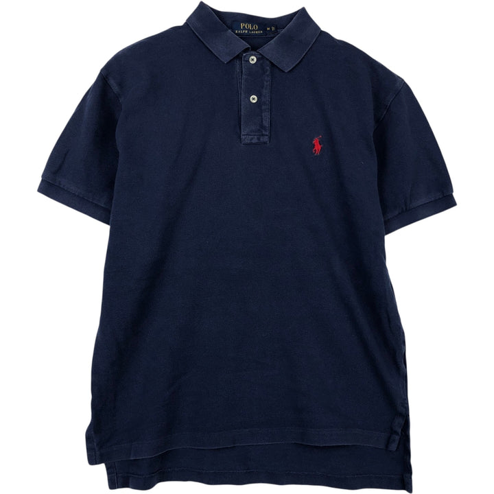 Ralph Lauren POLO RALPH LAUREN short sleeve polo shirt, men's size M cotton navy blue type Vintage Second Hand