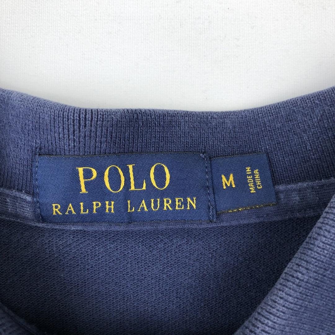 Ralph Lauren POLO RALPH LAUREN short sleeve polo shirt, men's size M cotton navy blue type Vintage Second Hand