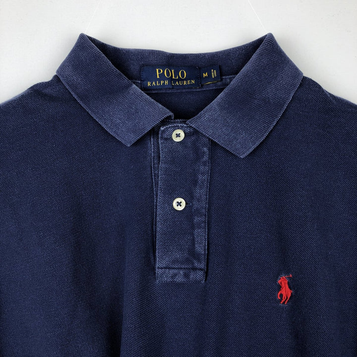 Ralph Lauren POLO RALPH LAUREN short sleeve polo shirt, men's size M cotton navy blue type Vintage Second Hand
