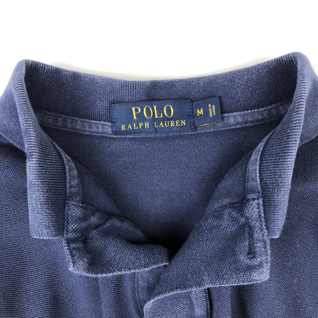 Ralph Lauren POLO RALPH LAUREN short sleeve polo shirt, men's size M cotton navy blue type Vintage Second Hand