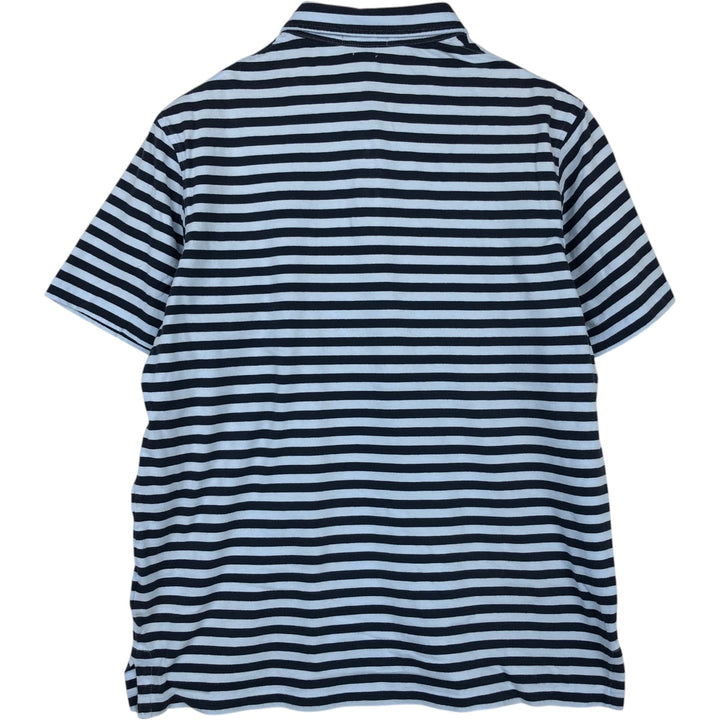 Ralph Lauren POLO RALPH LAUREN CLASSIC FIT short sleeve striped polo shirt men's M size cotton Blue type light blue Vintage Second Hand