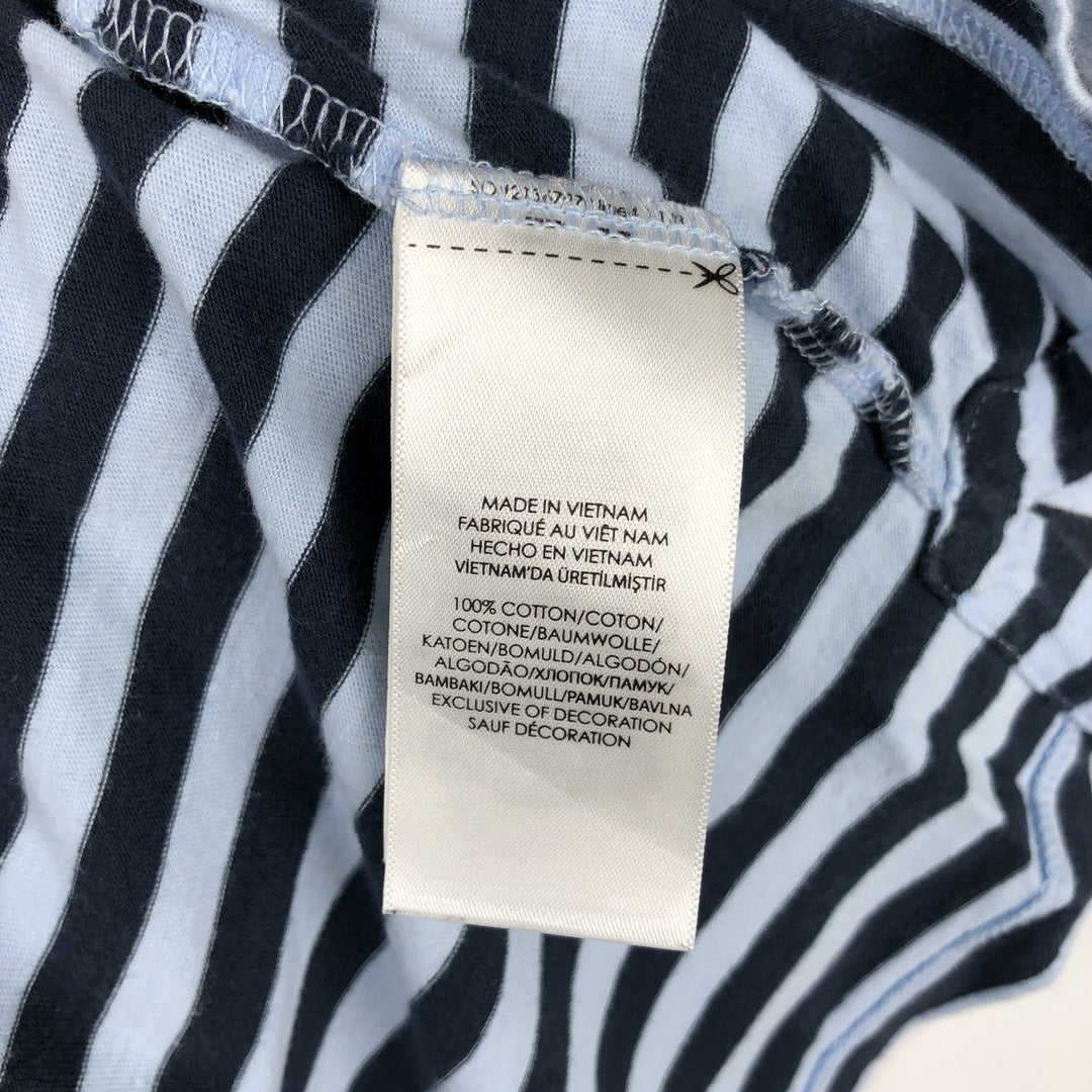 Ralph Lauren POLO RALPH LAUREN CLASSIC FIT short sleeve striped polo shirt men's M size cotton Blue type light blue Vintage Second Hand