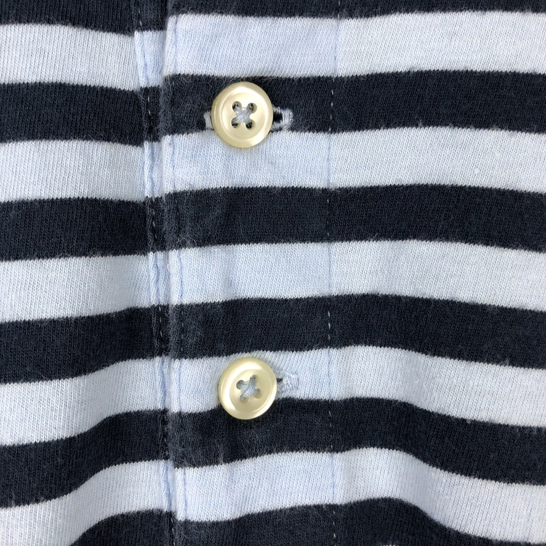 Ralph Lauren POLO RALPH LAUREN CLASSIC FIT short sleeve striped polo shirt men's M size cotton Blue type light blue Vintage Second Hand