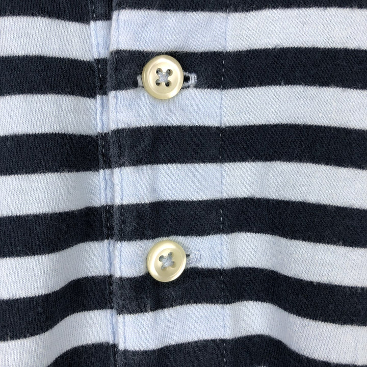 Ralph Lauren POLO RALPH LAUREN CLASSIC FIT short sleeve striped polo shirt men's M size cotton Blue type light blue Vintage Second Hand