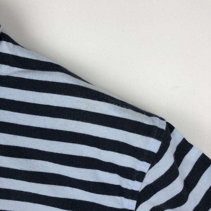 Ralph Lauren POLO RALPH LAUREN CLASSIC FIT short sleeve striped polo shirt men's M size cotton Blue type light blue Vintage Second Hand