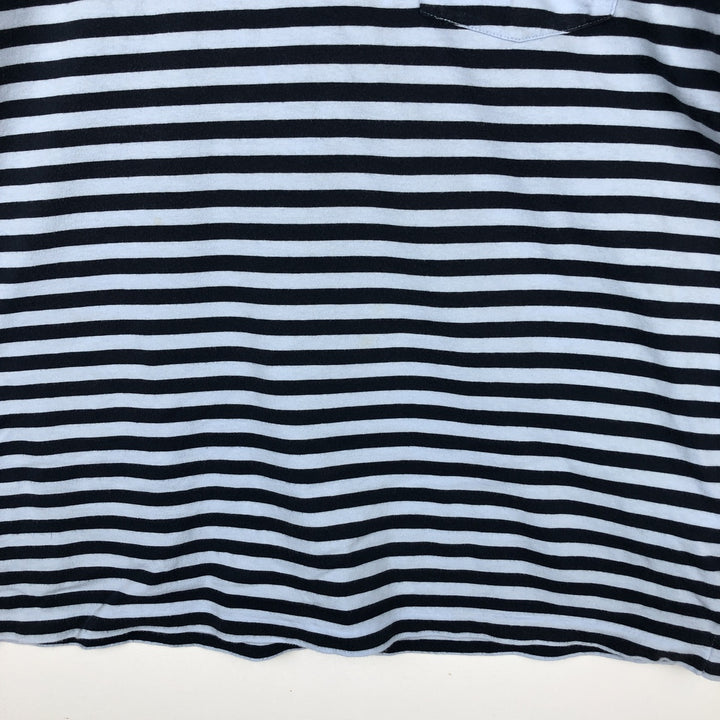 Ralph Lauren POLO RALPH LAUREN CLASSIC FIT short sleeve striped polo shirt men's M size cotton Blue type light blue Vintage Second Hand
