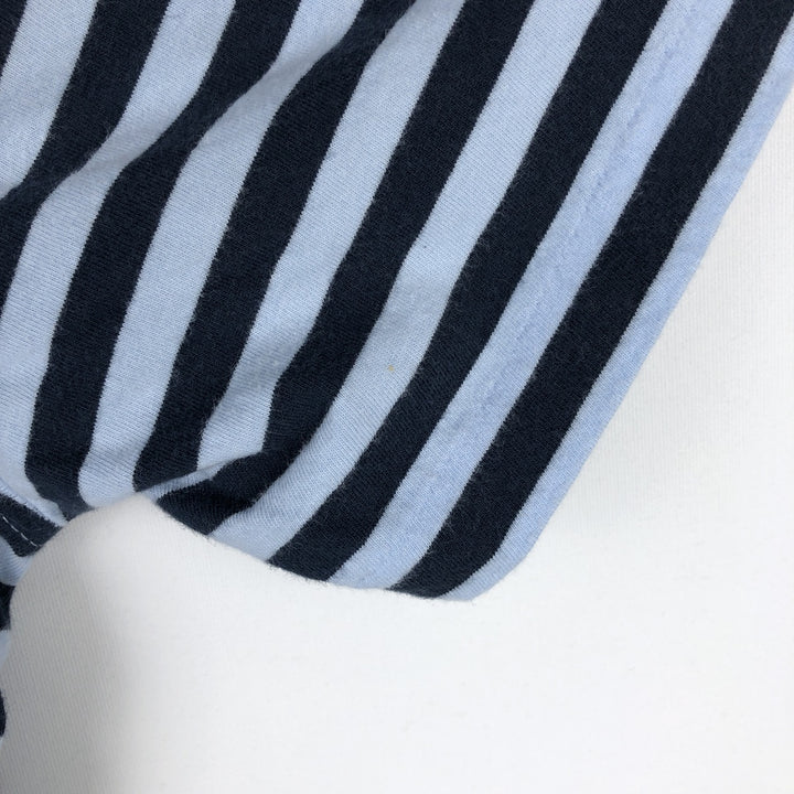 Ralph Lauren POLO RALPH LAUREN CLASSIC FIT short sleeve striped polo shirt men's M size cotton Blue type light blue Vintage Second Hand