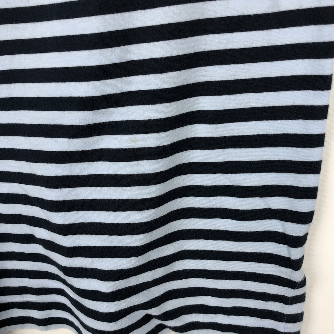 Ralph Lauren POLO RALPH LAUREN CLASSIC FIT short sleeve striped polo shirt men's M size cotton Blue type light blue Vintage Second Hand