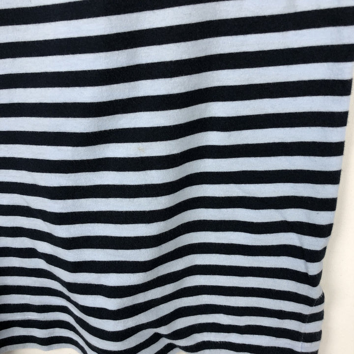 Ralph Lauren POLO RALPH LAUREN CLASSIC FIT short sleeve striped polo shirt men's M size cotton Blue type light blue Vintage Second Hand