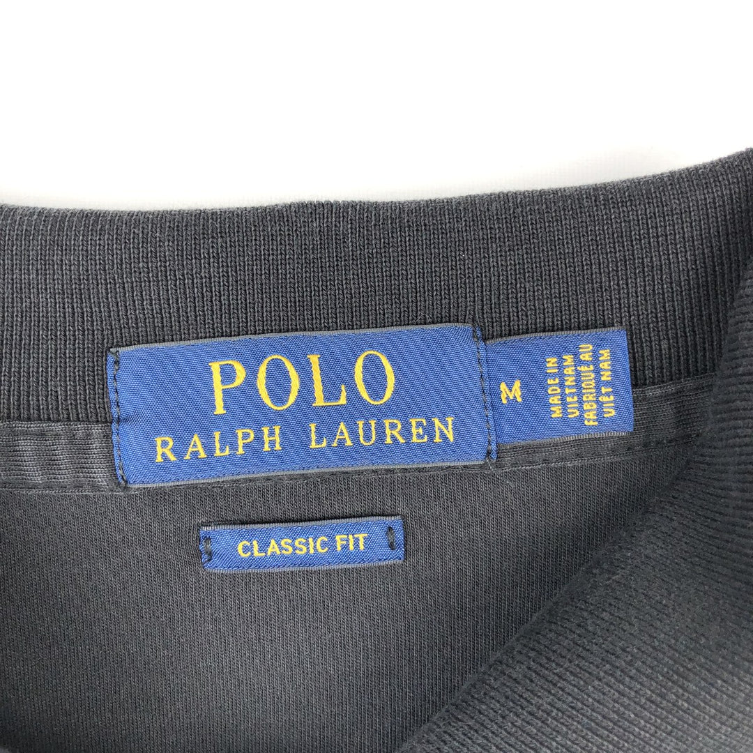 Ralph Lauren POLO RALPH LAUREN CLASSIC FIT short sleeve polo shirt, men's size M cotton black type Vintage Second Hand