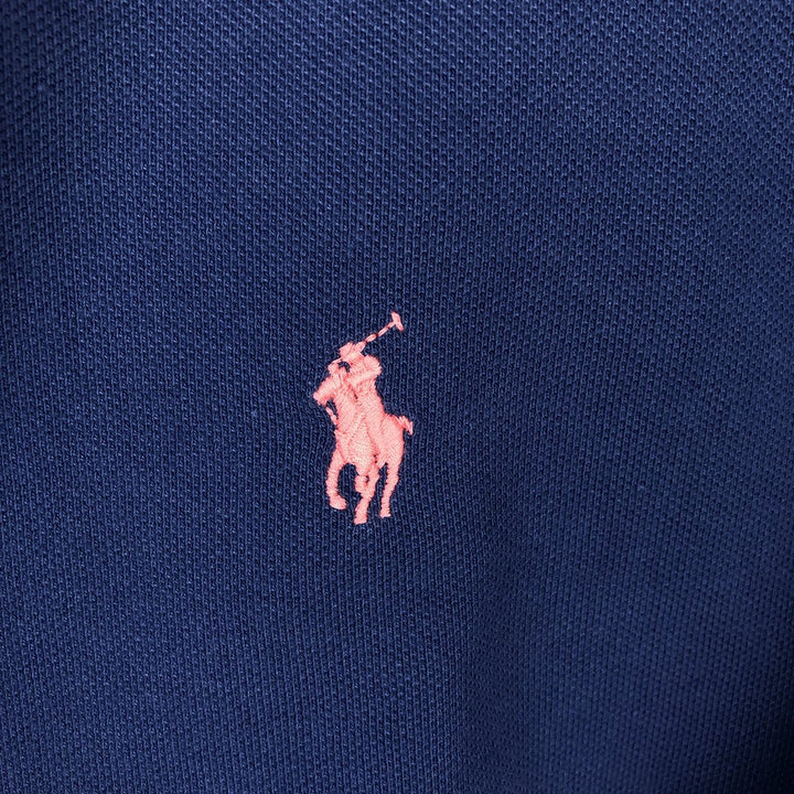 Ralph Lauren POLO RALPH LAUREN CLASSIC FIT short sleeve polo shirt, men's size M cotton navy blue type Vintage Second Hand