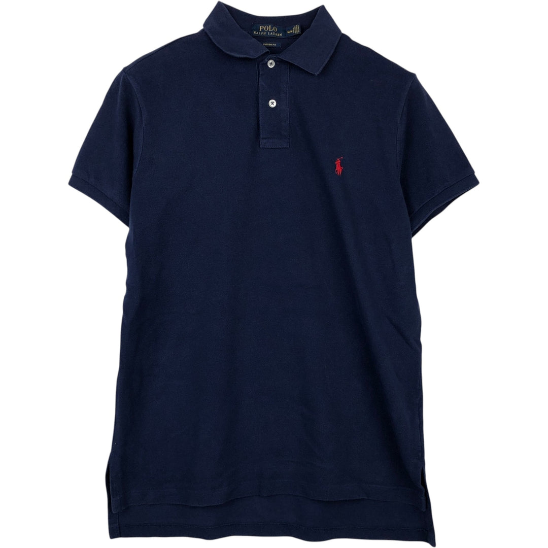 Ralph Lauren POLO RALPH LAUREN CUSTOM FIT short sleeve polo shirt men's M equivalent cotton navy blue type Vintage Second Hand
