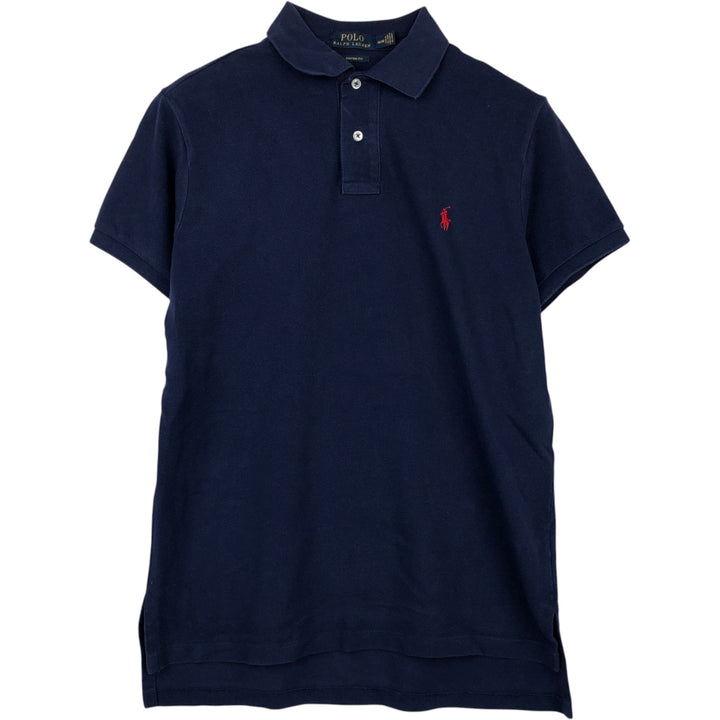 Ralph Lauren POLO RALPH LAUREN CUSTOM FIT short sleeve polo shirt men's M equivalent cotton navy blue type Vintage Second Hand