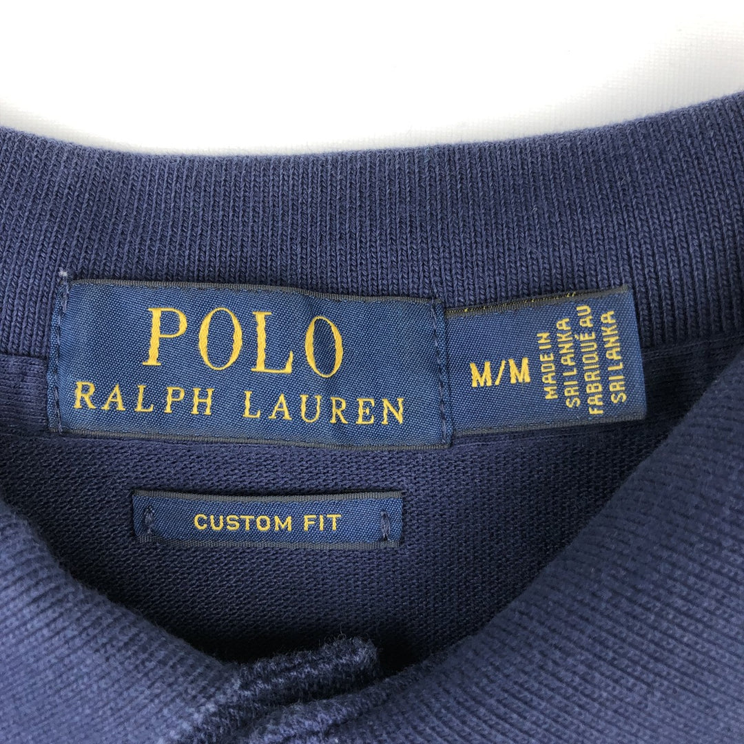 Ralph Lauren POLO RALPH LAUREN CUSTOM FIT short sleeve polo shirt men's M equivalent cotton navy blue type Vintage Second Hand