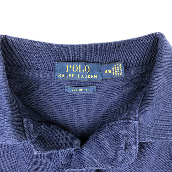 Ralph Lauren POLO RALPH LAUREN CUSTOM FIT short sleeve polo shirt men's M equivalent cotton navy blue type Vintage Second Hand