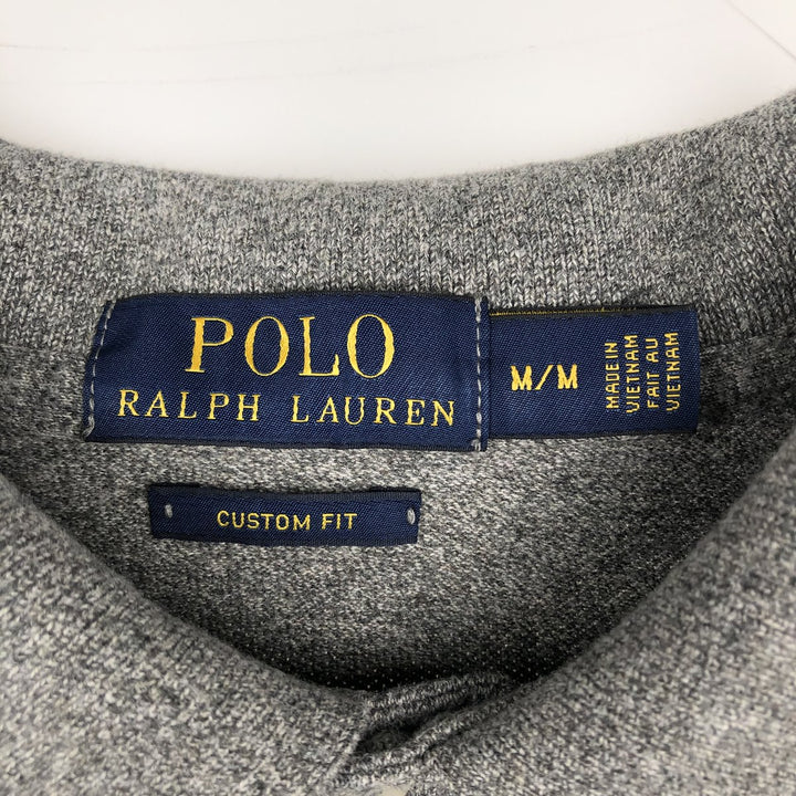 Ralph Lauren POLO RALPH LAUREN CUSTOM FIT short sleeve polo shirt men's M equivalent cotton gray type Vintage Second Hand