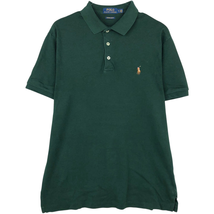 Ralph Lauren POLO RALPH LAUREN CUSTOM SLIM FIT short sleeve polo shirt men's size M cotton Green type dark green Vintage Second Hand